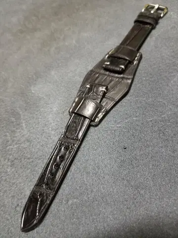 18mm 정품 크로커다일 BUND 반광택 블랙 뒷면 방수 가죽