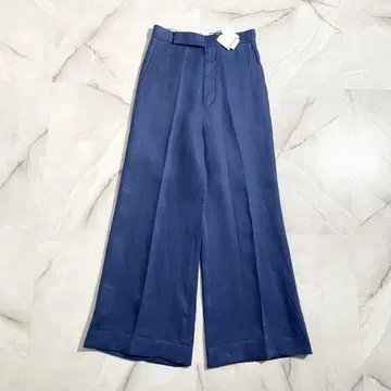 A17056 미사용 매디슨 블루 린넨 배기 슬랙스 팬츠 파랑 S