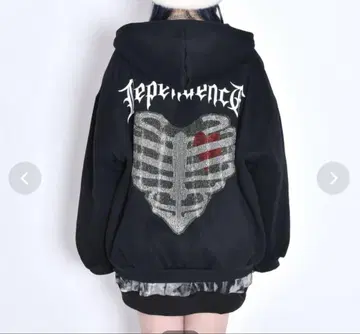 하트 뼈 디자인 후드티