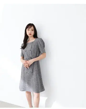 JILL by JILL STUART 더블 브레스트 트위드 미니 원피스