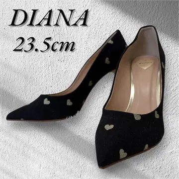 DIANA 다이애나 스웨이드 펌프스 펌프스 하트 무늬 하이힐 블랙