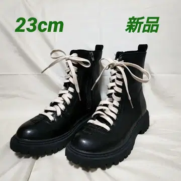블랙 통굽 밀리터리 부츠 레인부츠 비