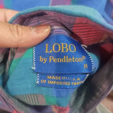 Lobo by Pendleton 반팔 셔츠 M 체크 무늬 80s