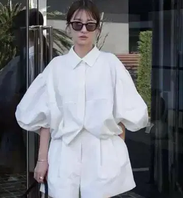 CLANE DAD SHORT BALLOON BLOUSON 화이트