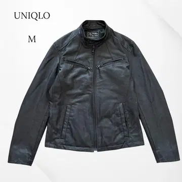 유니클로 라이더 자켓 네오 가죽 인조 가죽 싱글 블랙 M