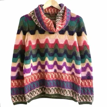 MISSONI 미쏘니 멀티 보더 모헤어 나일론 니트 스웨터