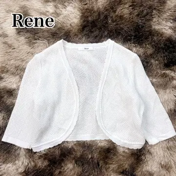 Rene 르네 메쉬 숏 기장 볼레로 반팔 화이트 36