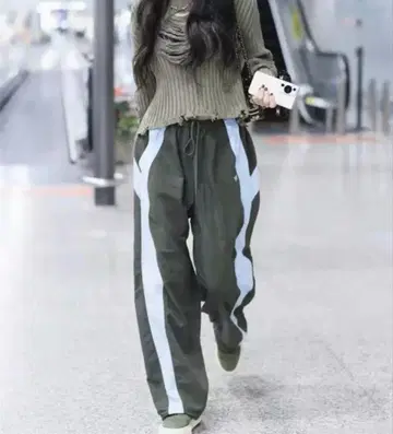 OPEN YY 컬러 블록 라운지 팬츠 블루