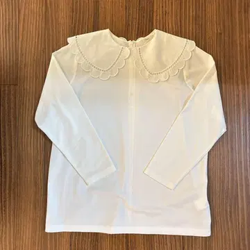 yori 스캘럽 칼라 롱 T 셔츠 프리 사이즈 화이트 흰색