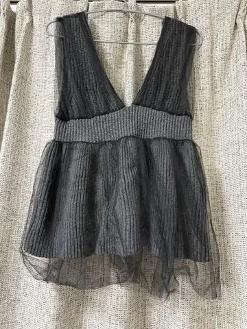 카스타네 얇은 명주 튤 도킹 튜닉
