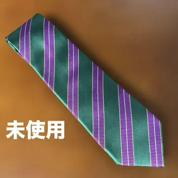 미사용 프랑코 스파다 일본산 손바느질 레지멘탈 스트라이프 넥타이 그린