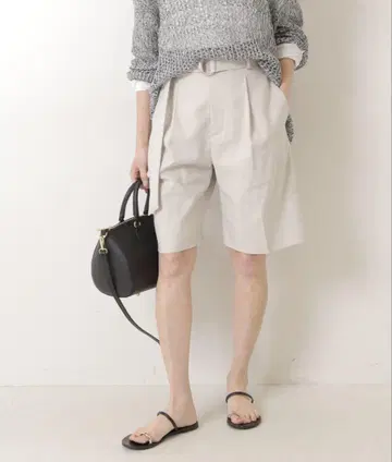 스픽 앤 스팬 린넨 스트레치 벨트 포함 숏 팬츠