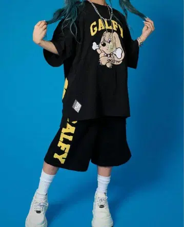 GALFY 오버 하프 팬츠 완완 대학