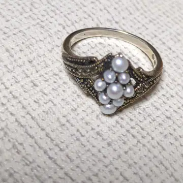 록잔 SILVER925 시드 펄 마카사이트 반지 13호