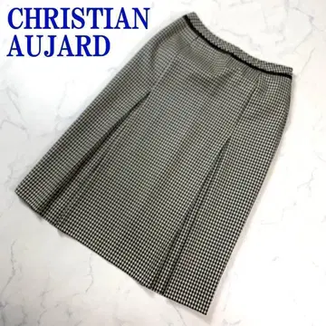 크리스천 오잘 스커트 체크 울 블랙 C3893
