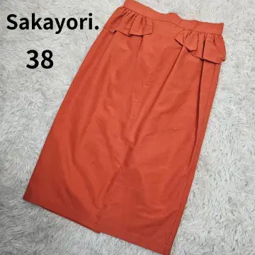 sakayori. 프릴 타이트 스커트 오렌지 38 사이즈 사카요리