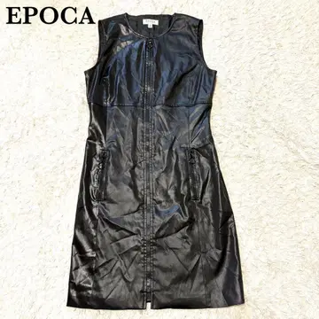 EPOCA 에포카 가죽풍 원피스 베스트 이탈리아제 블랙 M