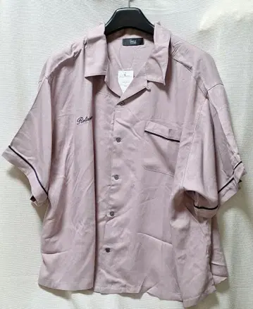 스모키 핑크 오픈 칼라 셔츠