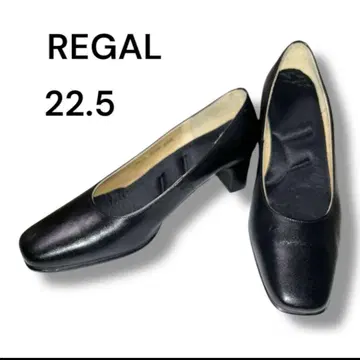 REGAL 포멀 비즈니스 펌프스 22.5cm 스퀘어토 수리품 블랙