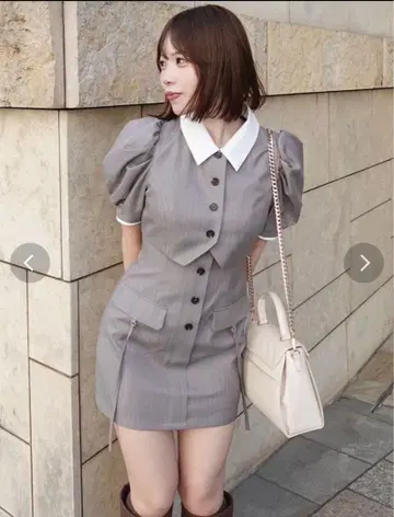 dazzlin 자켓 라이크 레이어드 미니 원피스