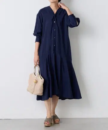 BEARDSLEY 칼라리스 셔츠 원피스 네이비 F