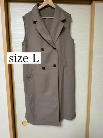 슬리브리스 더블 브레스트 원피스 L 베이지