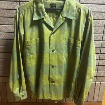 텐더 로인 옴브레 체크 셔츠 size:s 카키