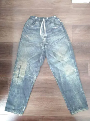 us 산겐자야 페이크 빈티지 데님 이지 팬츠
