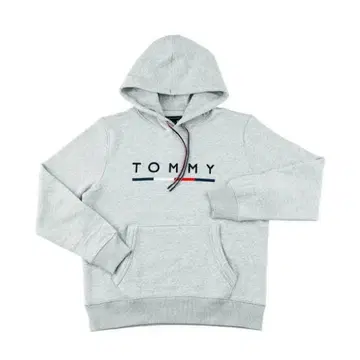 TOMMY 그레이 후드 부착 후드티