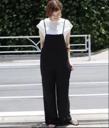 저널 스탠다드 레사주 옥스 콤비네존 블랙 린넨