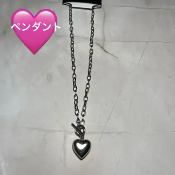 하트 모양 펜던트 목걸이 실버 컬러