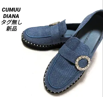 CUMUU DIANA 니트 로퍼 여성용 로퍼 버클 신발