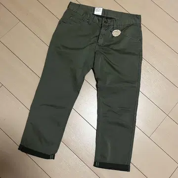 가격 인하 새상품 Lee 크롭 팬츠 그린 M 7부 길이 32인치