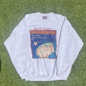 USA Hanes 지구 맨투맨 2000s 맵 패턴 별 패턴 지도