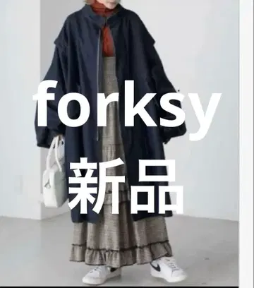 미사용 포크시 2way 데님 모즈 코트 네이비