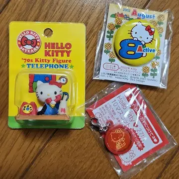 헤이세이 레트로 헬로키티 70's 피규어 캔뱃지 마스코트 부록