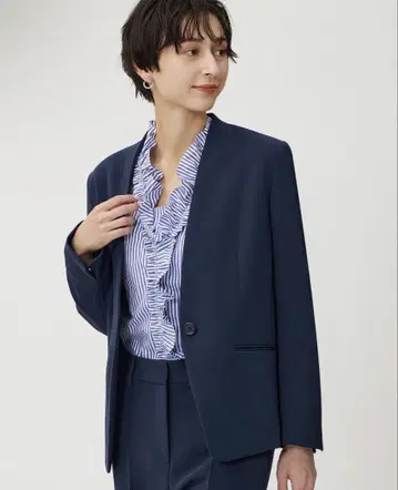 PLST 트리아세 블렌드 컬러리스 자켓 L