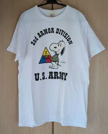 버즈릭슨 스누피 미국제 화이트 t U.S.ARMY