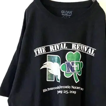 THE RIVAL REVIVAL 클로버 티셔츠 XL 블랙 구제 의류