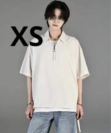ADRER CODE CRINKLE HALF ZIP SHIRT 화이트 XS