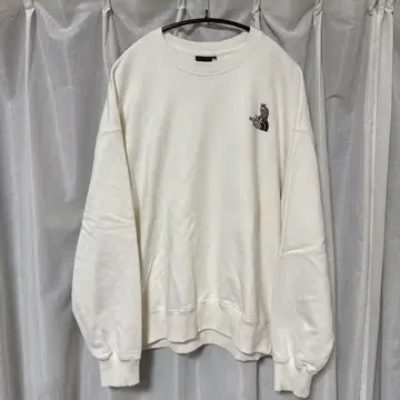 THE NORTH FACE 고양이 야생 고양이 자수 맨투맨 화이트 L