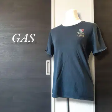 GAS 트리콜로르 비쥬 백 빅 로고 티셔츠 사이즈 2