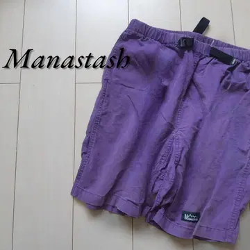 MANASTASH 린넨 혼방 숏팬츠 전체 밴딩 아메카지 아웃도어