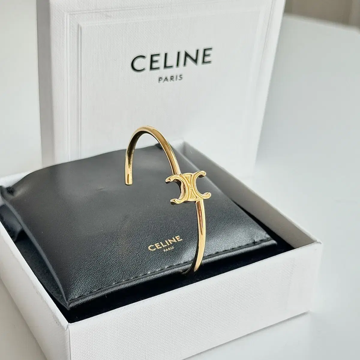 CELINE | 셀린느 {Like New} Celine Triomphe Bangle Asymmetric