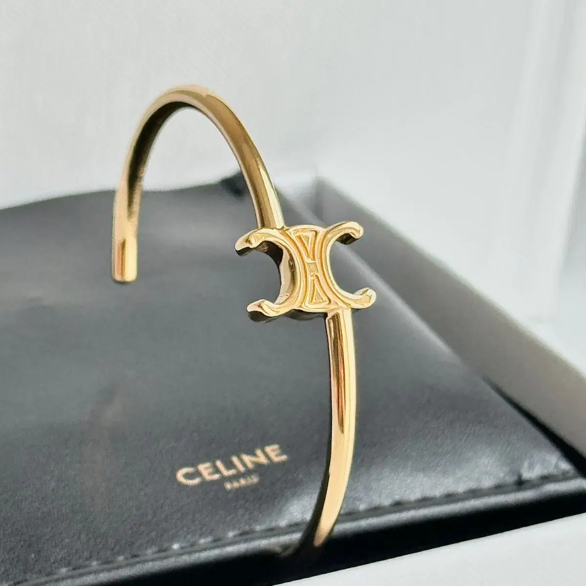 CELINE | 셀린느 {Like New} Celine Triomphe Bangle Asymmetric