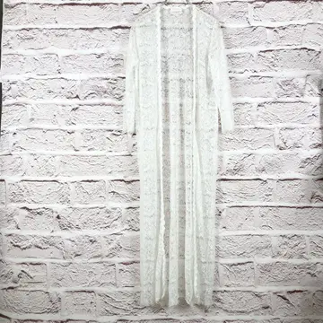 r49 LIZLISA 레이스 롱 가디건 화이트