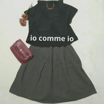 io comme io 이오콤이오 센소유니코 그레이 플레어 스커트