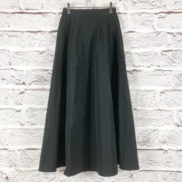r59 블랙 플레어 롱 스커트 허리 밴딩