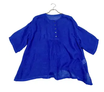 nest robe 린넨 버튼 개더 튜닉 블라우스
