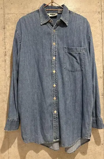 90s DKNY Dana Carran 데님 셔츠 긴팔 셔츠
